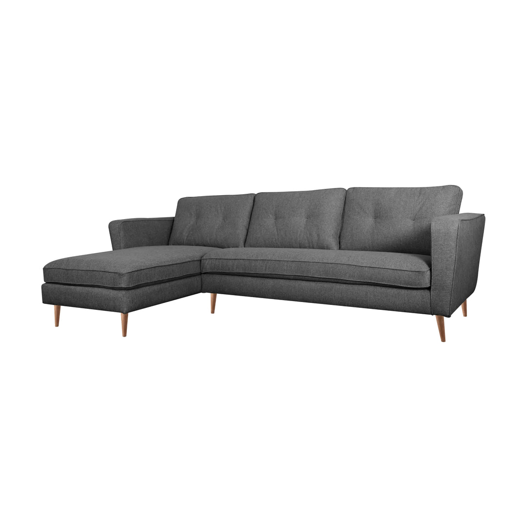 Canapé d'angle gauche CAMIF Ondine 4 places en tissu anthracite