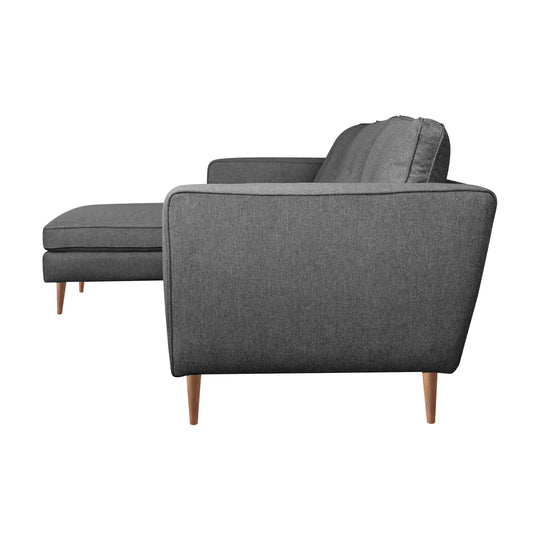 Canapé d'angle gauche CAMIF Ondine 4 places en tissu anthracite