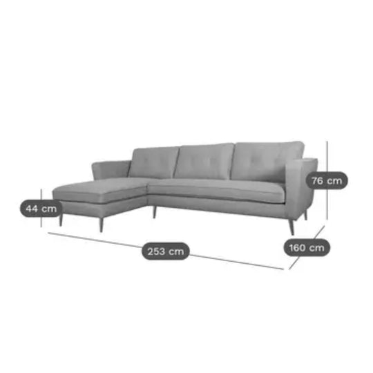 Canapé d'angle gauche CAMIF Ondine 4 places en tissu anthracite