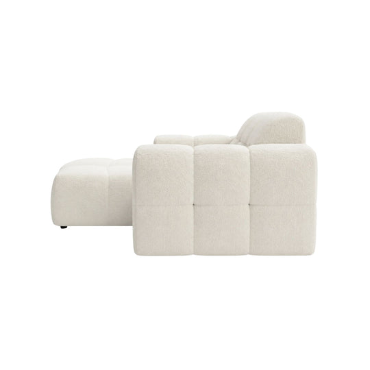 Canapé d'angle gauche CASANOVA Alexia 4 places en tissu bouclette beige