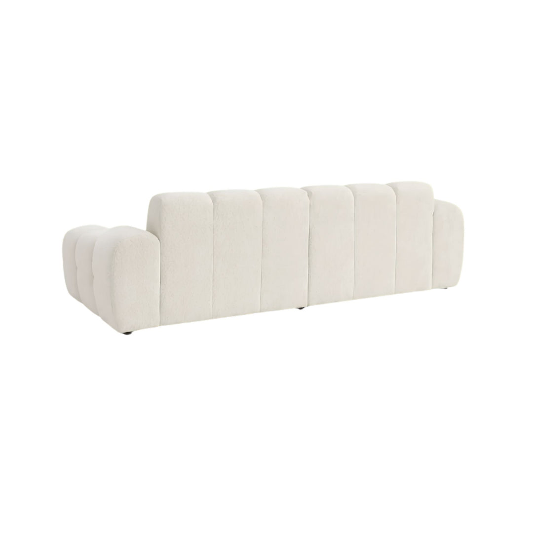 Canapé d'angle gauche CASANOVA Alexia 4 places en tissu bouclette beige