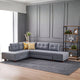 Canapé d'angle gauche convertible LES TENDANCES Divona 5 places en tissu Gris