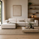 Canapé d'angle gauche MICADONI Jodie 4 places en tissu beige