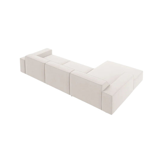 Canapé d'angle gauche MICADONI Jodie 4 places en tissu beige