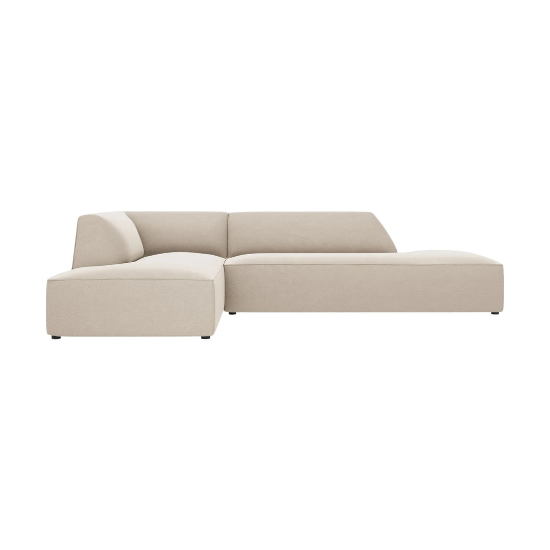Canapé d'angle gauche MICADONI Ruby en velours beige