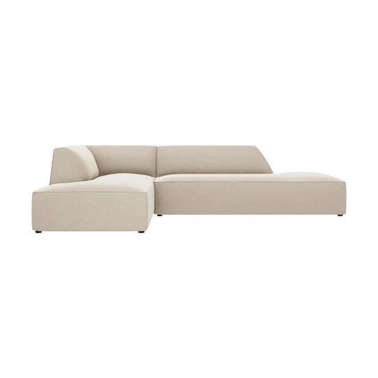 Canapé d'angle gauche MICADONI Ruby en velours beige