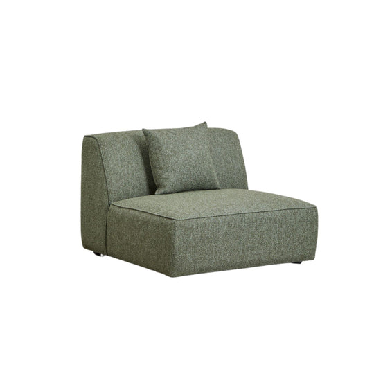 Canapé d'angle gauche modulable SKLUM Cardea 3 places en tissu bouclé vert sauge