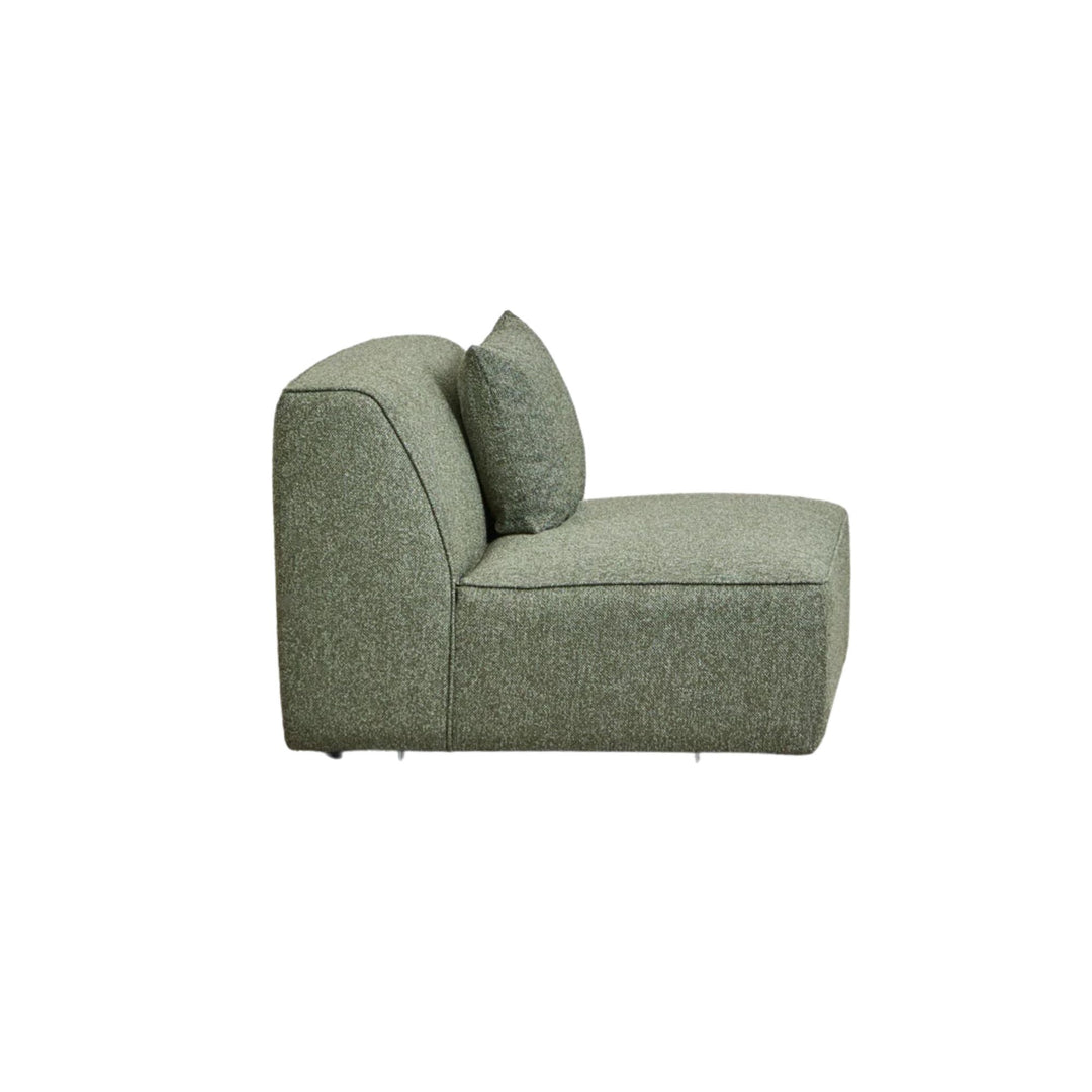 Canapé d'angle gauche modulable SKLUM Cardea 3 places en tissu bouclé vert sauge