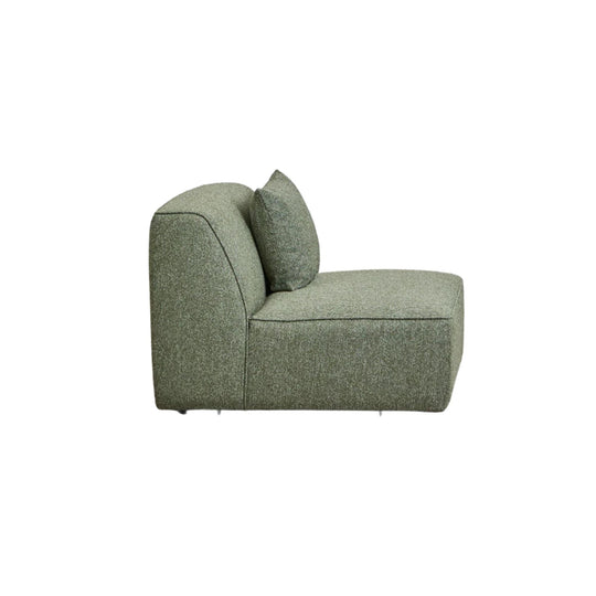Canapé d'angle gauche modulable SKLUM Cardea 3 places en tissu bouclé vert sauge