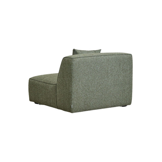 Canapé d'angle gauche modulable SKLUM Cardea 3 places en tissu bouclé vert sauge