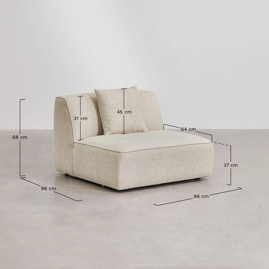Canapé d'angle gauche modulable SKLUM Cardea 3 places en tissu bouclé vert sauge