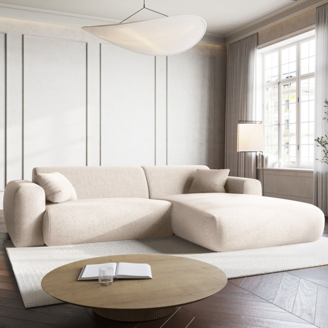 Canapé d'angle MAISON HERITAGE Theo 4 places beige clair