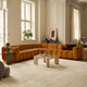 Canapé d'angle et fauteuil MICADONI Lupine 8 places en velours Terracotta