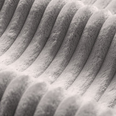 Canapé d'angle gauche MICADONI Martina 4 places en Velours côtelé Gris clair