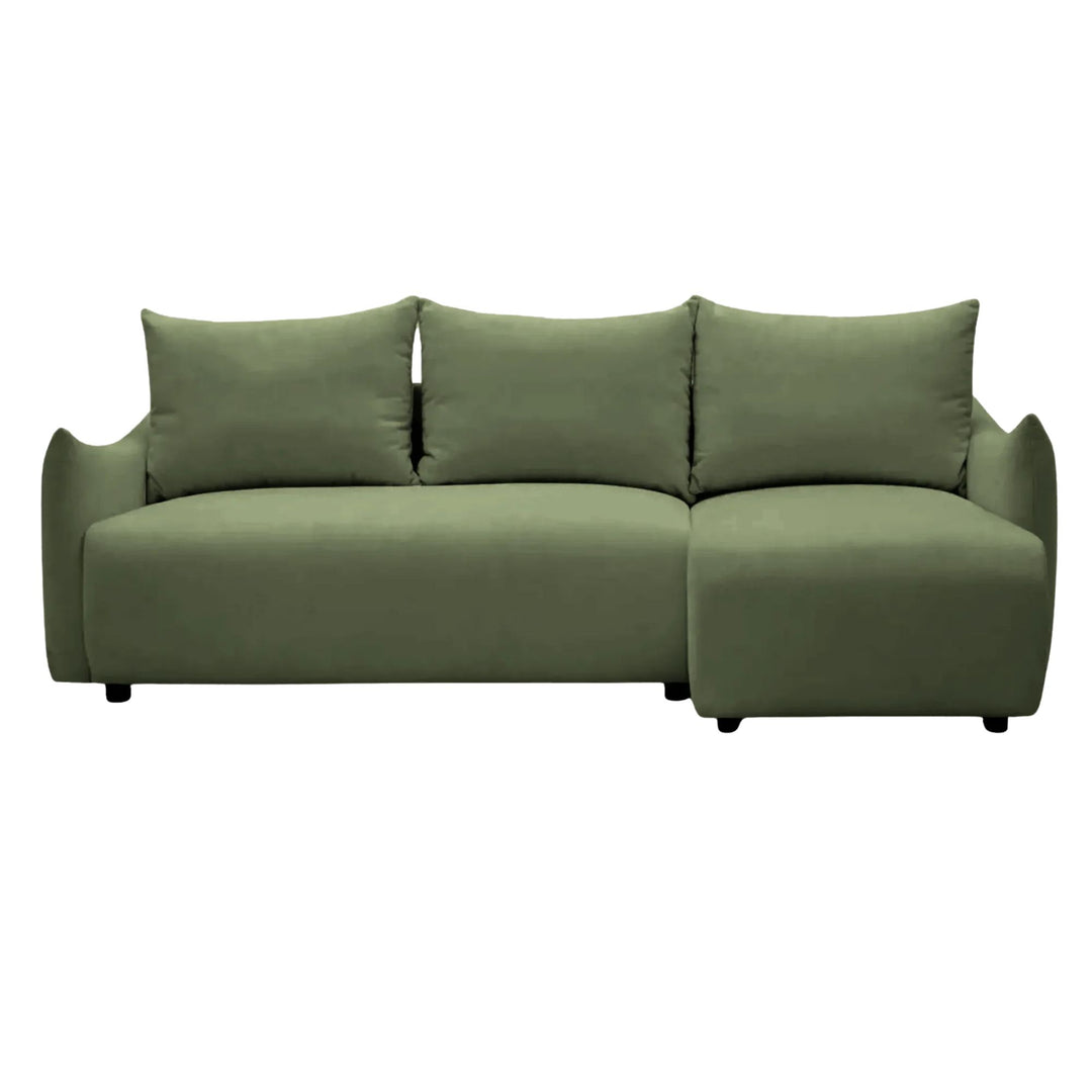 Canapé d'angle réversible CASANOVA Océane en tissu vert