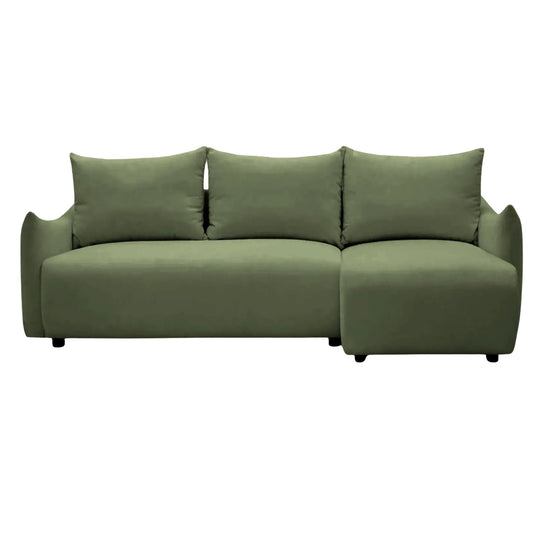Canapé d'angle réversible CASANOVA Océane en tissu vert