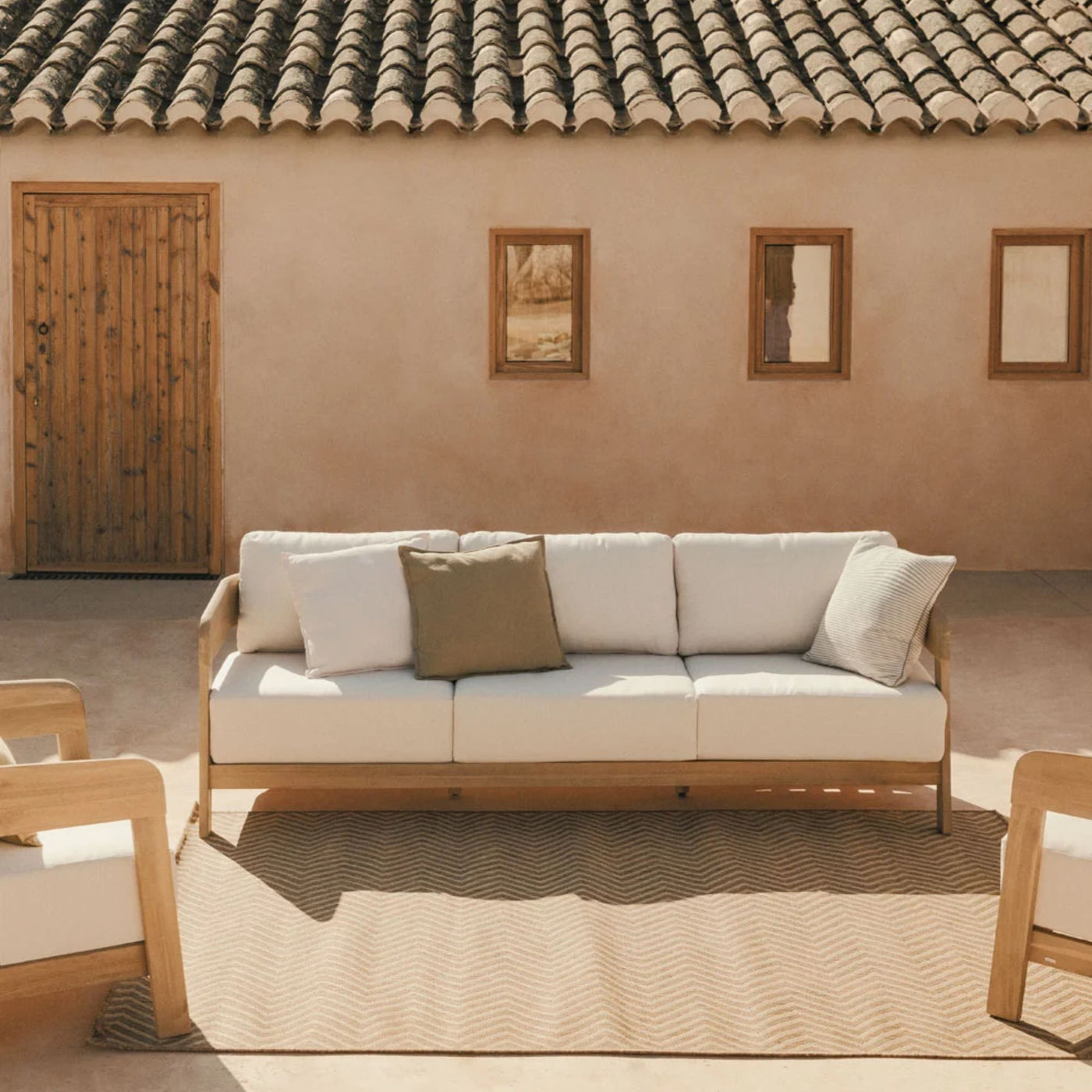 Canapé de jardin SKLUM Uleno 3 places  en bois d'Acacia Marron