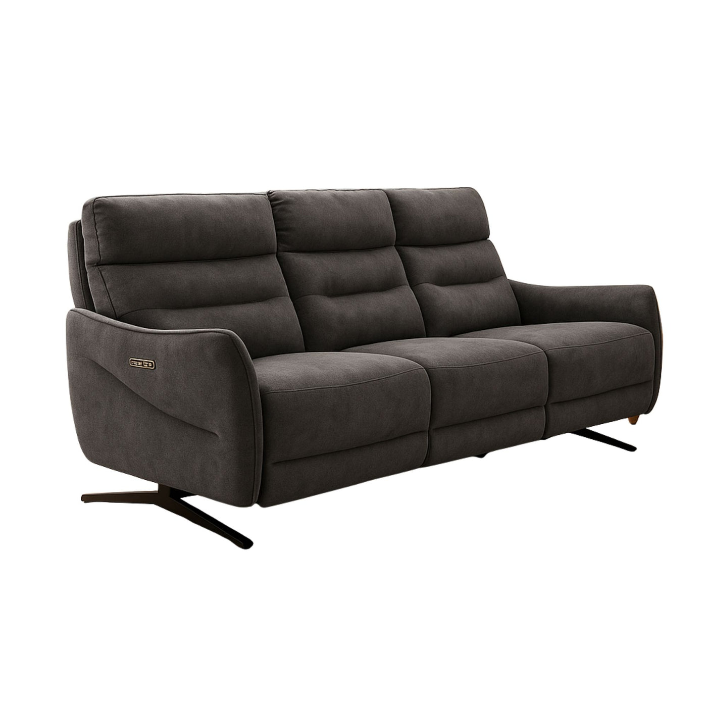 Canapé de relaxation LES TENDANCES 3 places en microfibre Gris