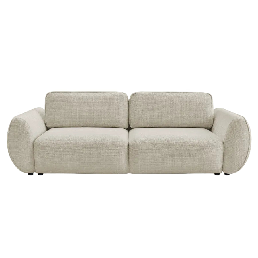 Canapé droit convertible BOBOCHIC Denise 3 places tissu texturé beige