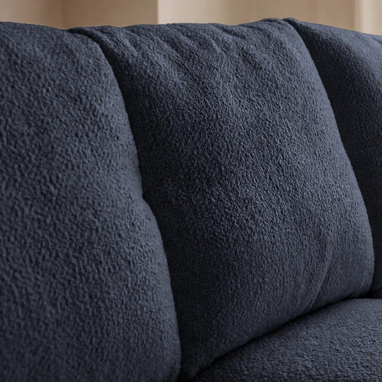 Canapé droit convertible CASANOVA Constance en tissu chenille bleu