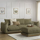 Canapé BOBOCHIC droit fixe 3 places ERNEST avec pouf vert