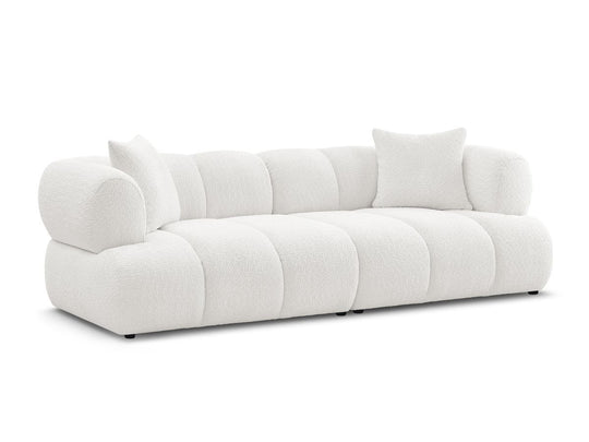 Canapé BOBOCHIC droit fixe 3 places PAMIRA tissu bouclette beige