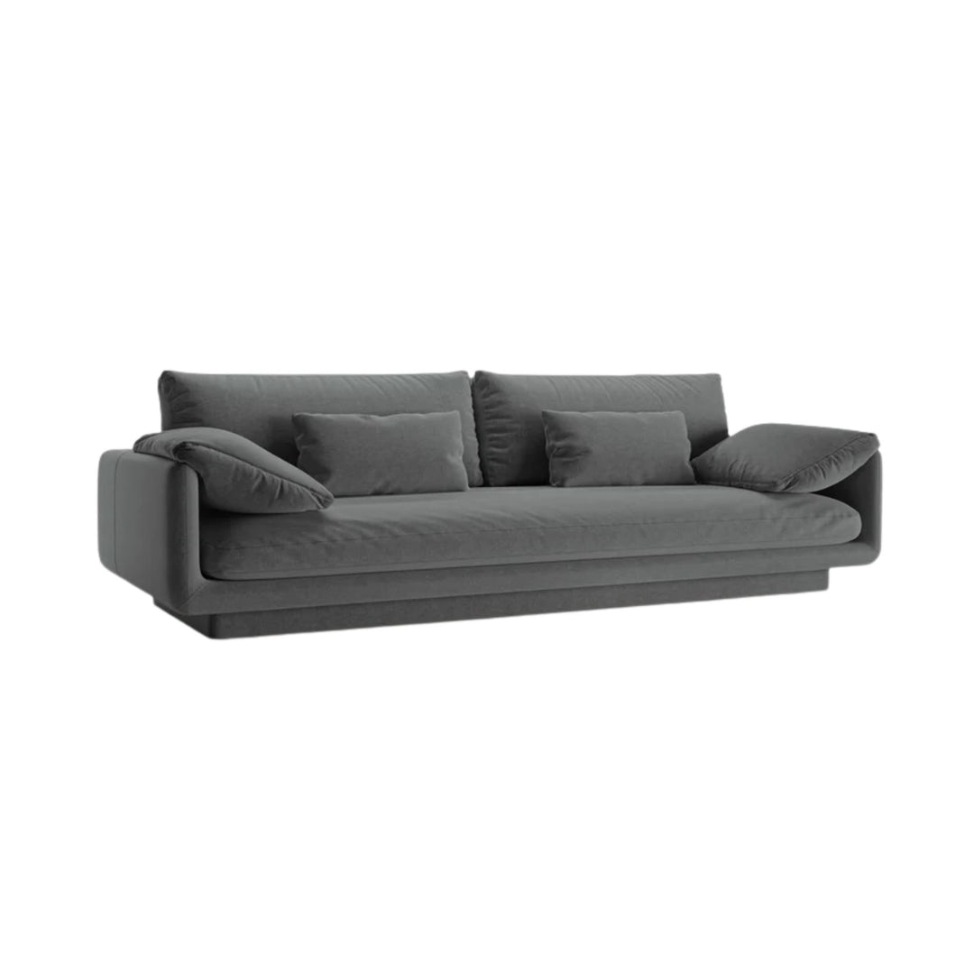 Canapé droit MICADONI Torino 4 places en tissu structurel gris foncé