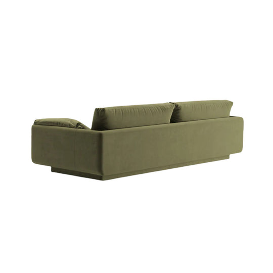 Canapé droit MICADONI Torino 4 places en velours vert clair