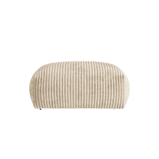 Canapé et pouf MICADONI Martina 3 places en velours côtelé beige clair