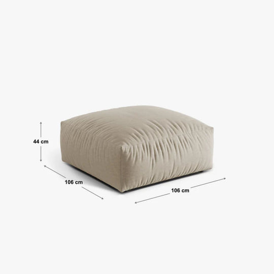 Canapé et pouf MICADONI Martina 3 places en velours côtelé beige clair