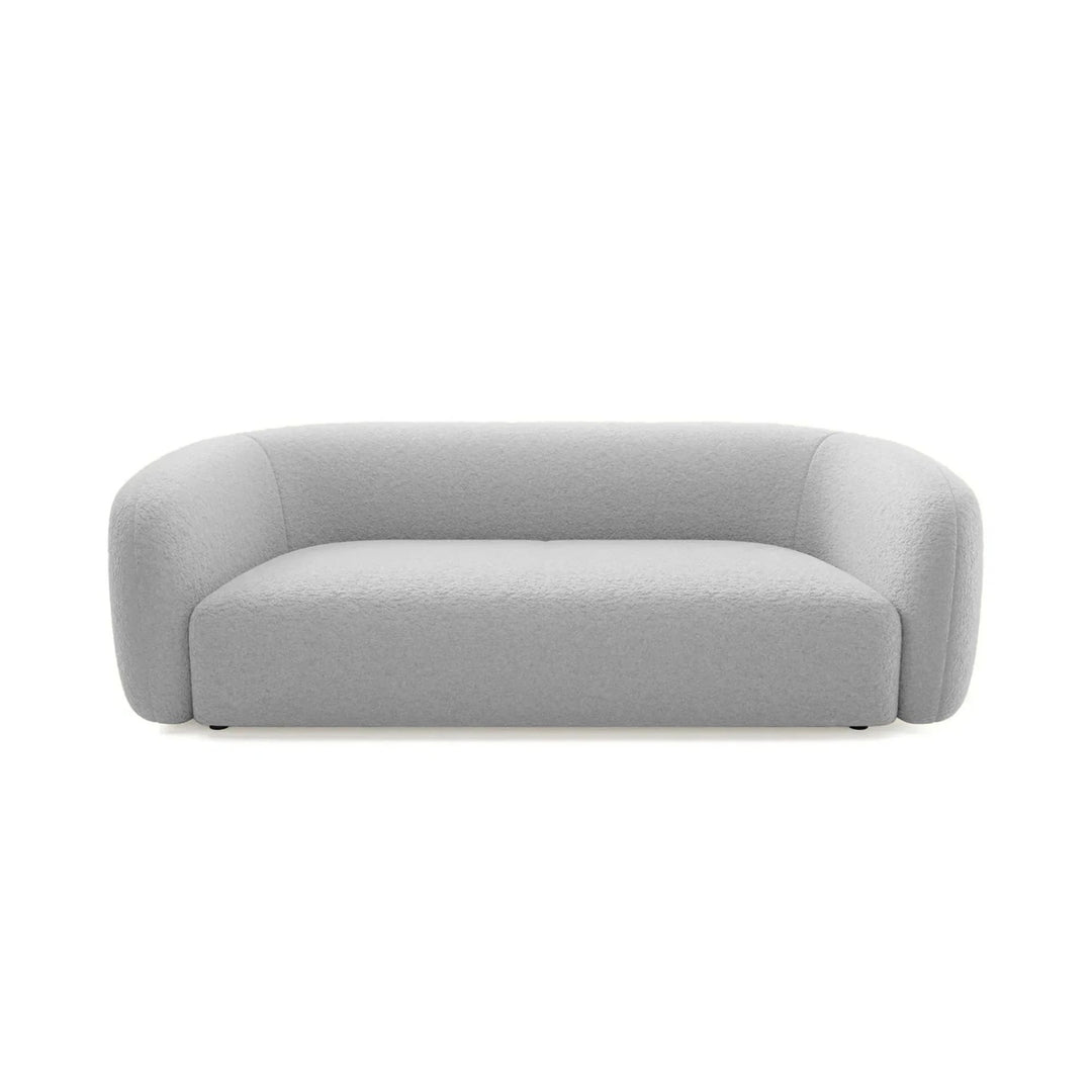 Canapé fixe CASANOVA Bahia 3 places en tissu bouclé gris clair
