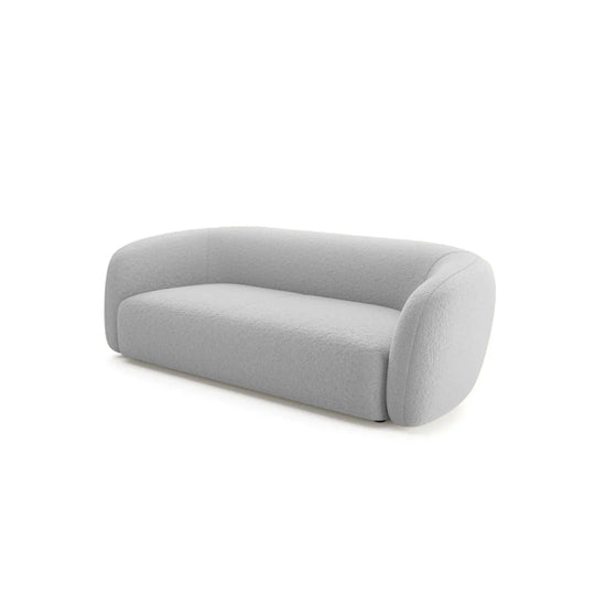 Canapé fixe CASANOVA Bahia 3 places en tissu bouclé gris clair
