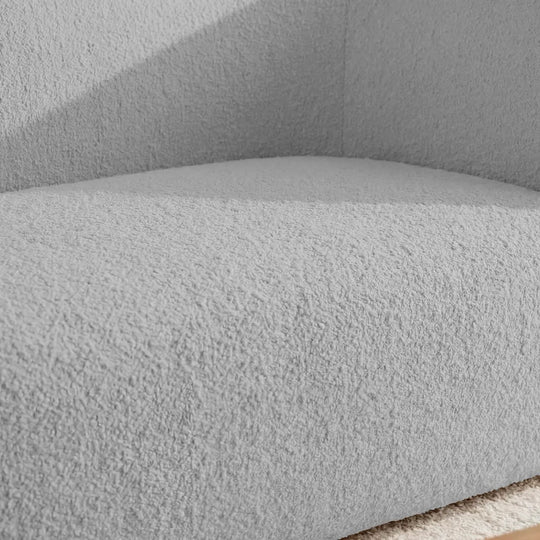 Canapé fixe CASANOVA Bahia 3 places en tissu bouclé gris clair