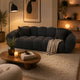 Canapé fixe LUSSO Sognio 3 places en tissu structuré anthracite