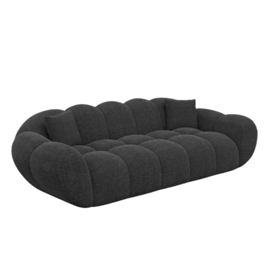 Canapé fixe LUSSO Sognio 3 places en tissu structuré anthracite