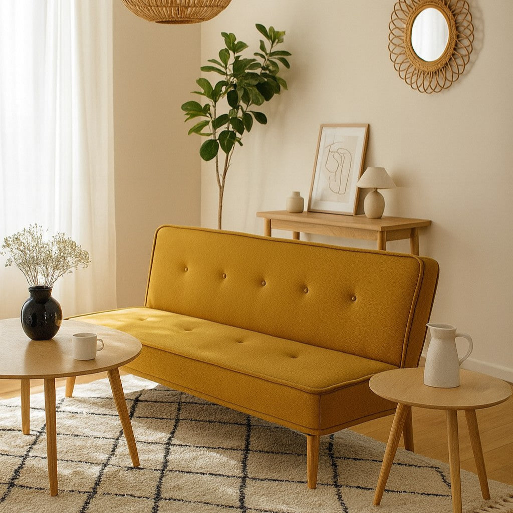 Banquette-lit, Juno jaune moutarde La Redoute Interieurs