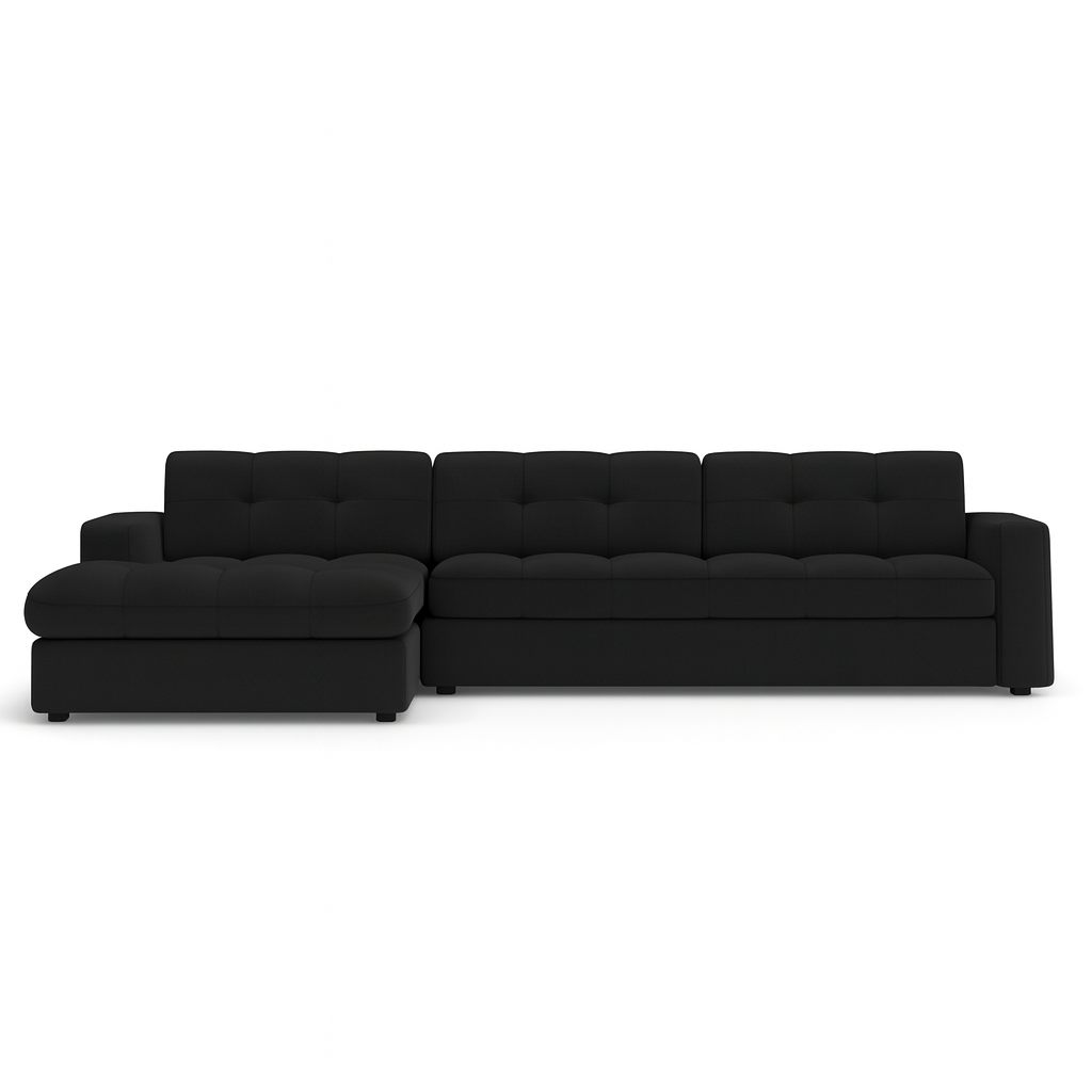 Canapé angle gauche Justin Micadoni 4 places noir