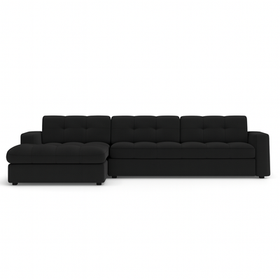 Canapé angle gauche Justin Micadoni 4 places noir