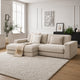 Canapé BOBOCHIC d'angle gauche 4 places LEONARD en tissu texturé Beige