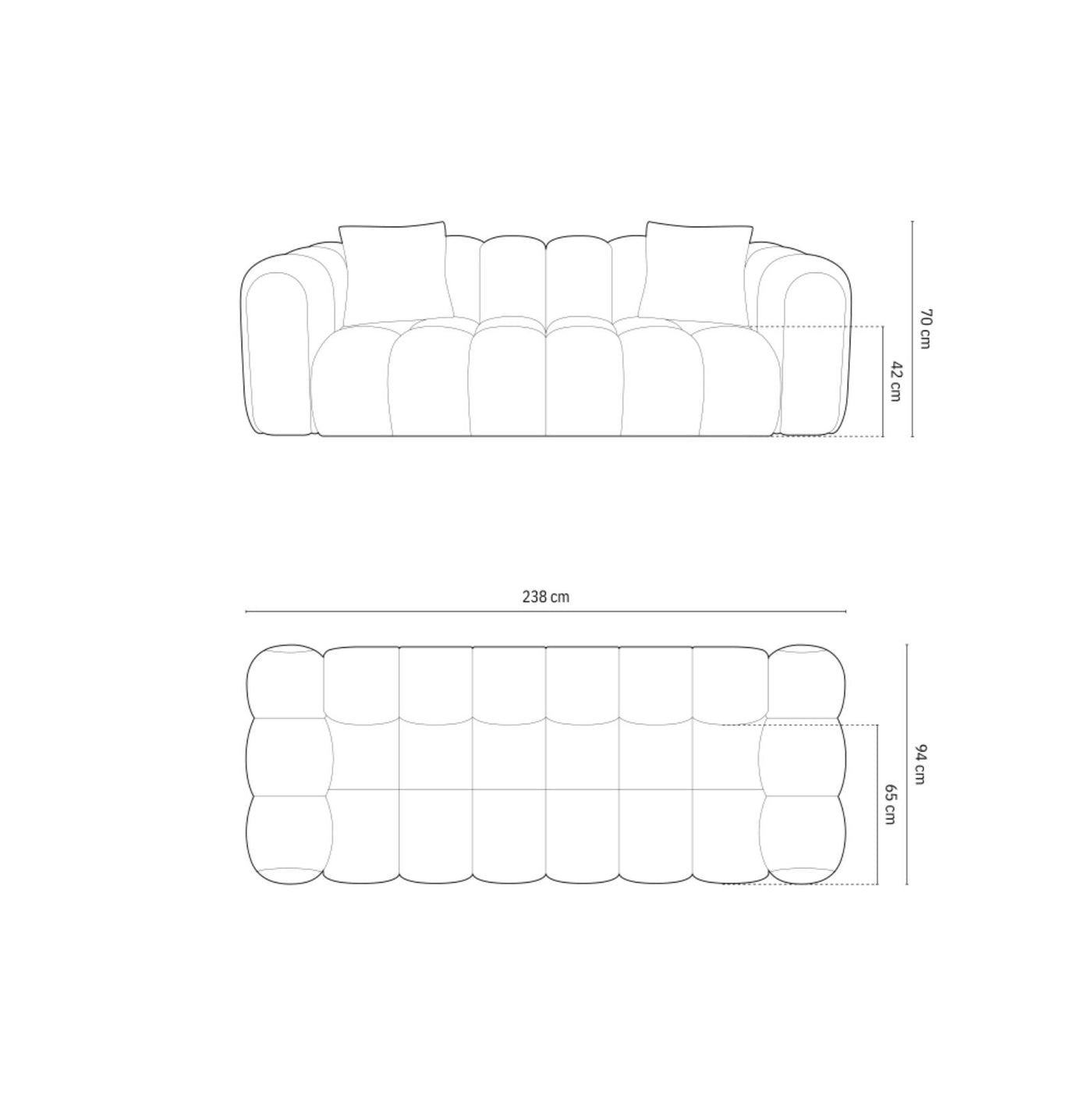 Canapé Maison Héritage Arden 4 places Beige