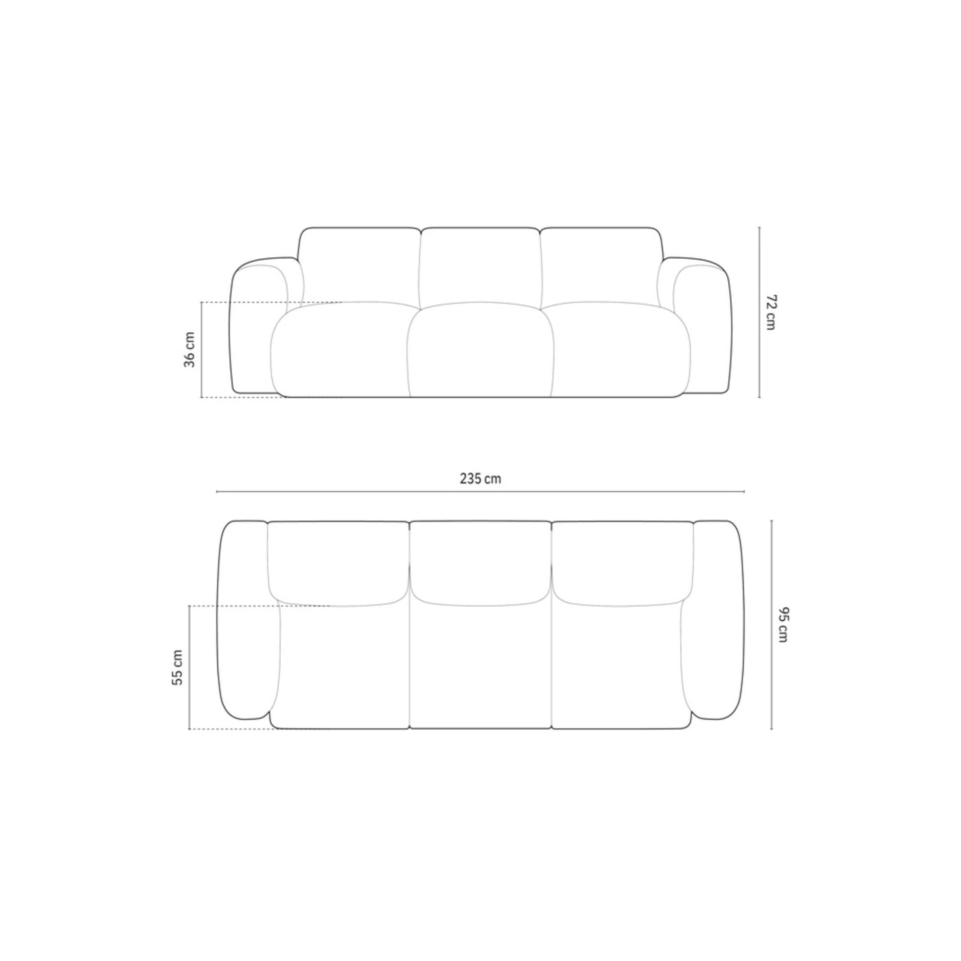 Canapé MAISON HERITAGE Theo 3 places Beige Clair
