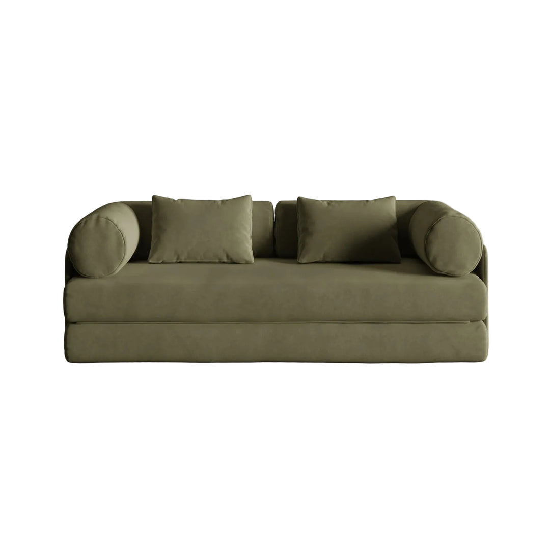 Canapé convertible MICADONI Dreamy 3 places en velours vert