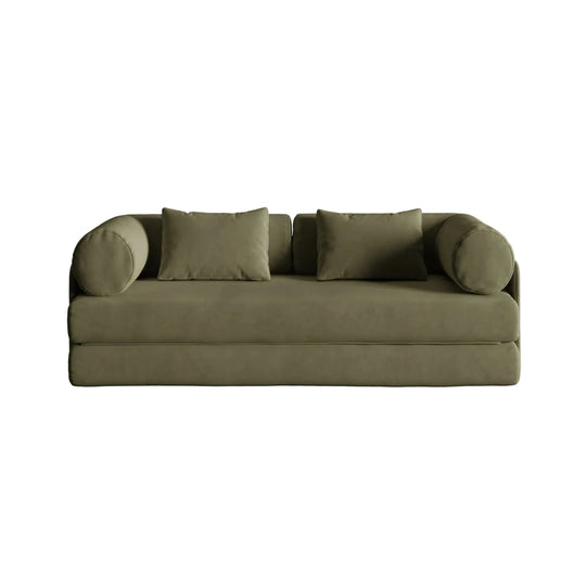 Canapé convertible MICADONI Dreamy 3 places en velours vert