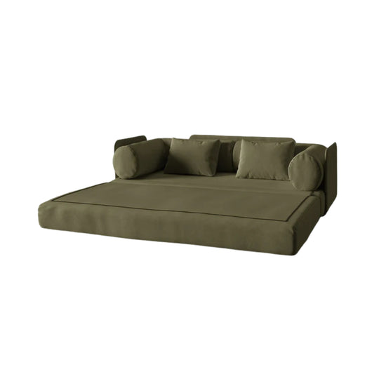 Canapé convertible MICADONI Dreamy 3 places en velours vert
