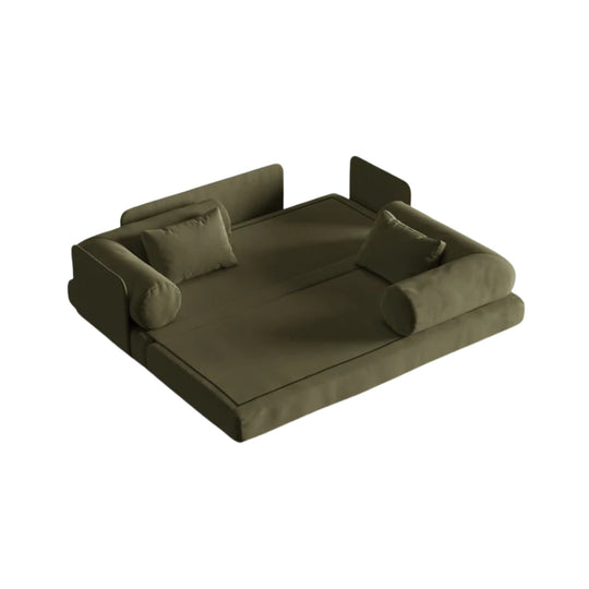 Canapé convertible MICADONI Dreamy 3 places en velours vert