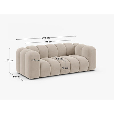 Canapé MICADONI Lupine 2 places en Velours Corail