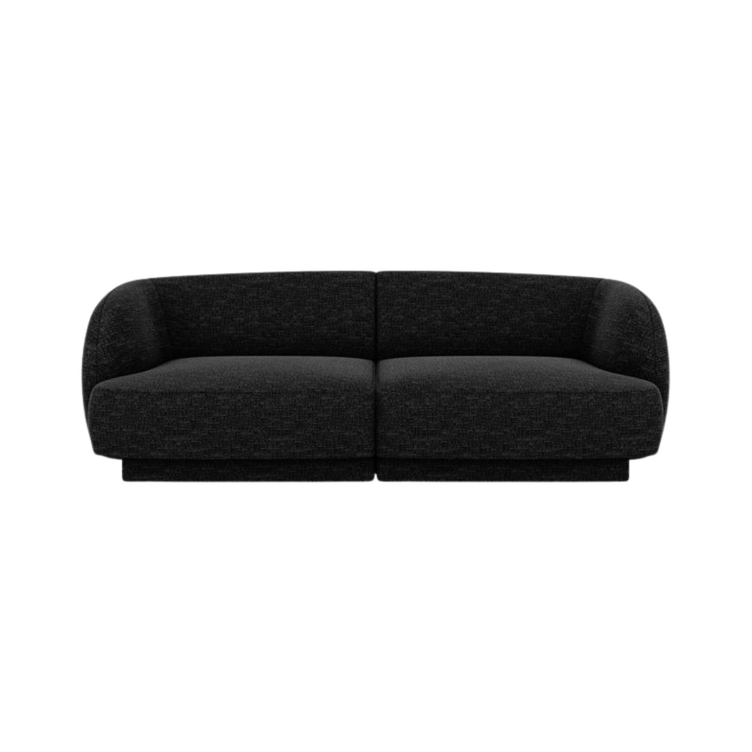 Canapé MICADONI Miley 2 places en tissu chenille noir