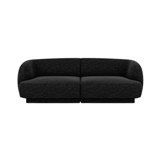 Canapé MICADONI Miley 2 places en tissu chenille noir