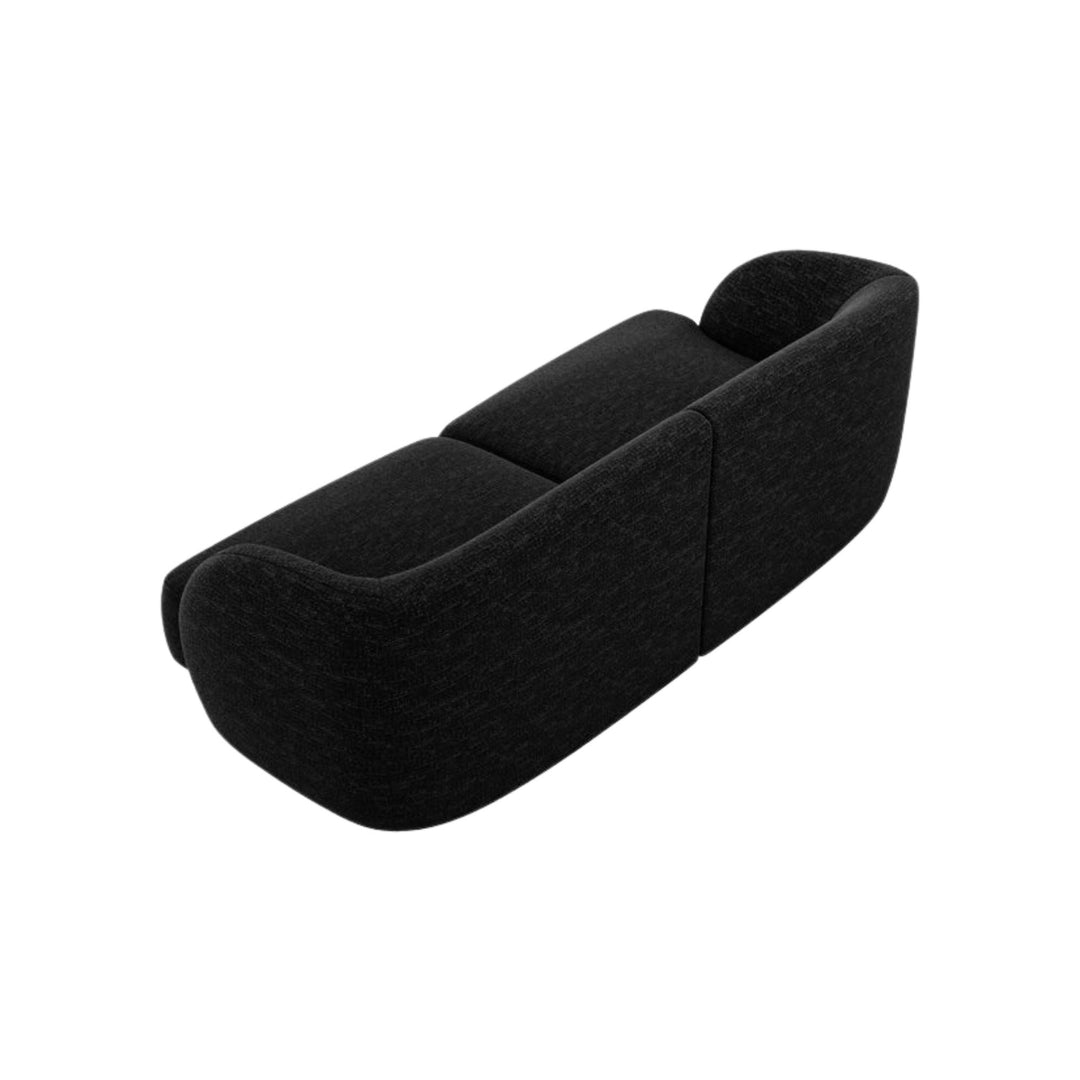 Canapé MICADONI Miley 2 places en tissu chenille noir