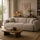 Canapé MICADONI Molino 3 places en tissu chenille beige foncé